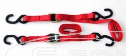 DRC CAMBUCKLE TIEDOWNS RED 25MM (2PC) DIMENSION: 25X1800MM COLOU