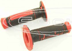 DOMINO GRIP SET OFF ROAD NEW TWO-COLOUR BLACK/RED