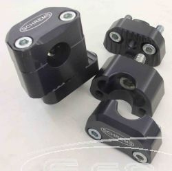 SCHREMS HANDLEBAR CLAMP SET ALU ADJUSTABLE 22,2ON22,2 MM, HIGHER 35MM