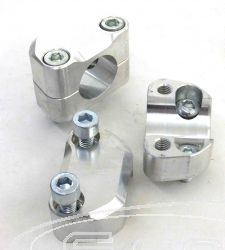 SCHREMS HANDELBAR CLAMP SET 22,2ON28,6 MM 20MM HIGHER SILVER