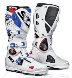 SIDI BOOTS CROSSFIRE 2SRS SUPER MOTO/MOTO CROSS/ENDURO WHITE/BLUE