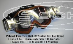 ROLL-OFF SYSTEM TWIN-VIEW 1 ROLL-OFF KIT + 2 NON-STICK FILME + 10 ABREISSSCHEIBEN + 1 SUPER-GLAS + 1 R-O SPINDEL + 1 MUDFLAP, VONZIPPER BUSHWICK