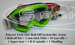 ROLL-OFF SYSTEM TWIN-VIEW 1 ROLL-OFF KIT + 2 NON-STICK FILMS + 10 TEAR-OFFS + 1 SUPER-GLASS + 1 R-O SPINDLE + 1 MUDFLAP, ARIETE