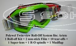 ROLL-OFF SYSTEM TWIN-VIEW 1 ROLL-OFF KIT + 2 NON-STICK FILME + 10 ABREISSSCHEIBEN + 1 SUPER-GLAS + 1 R-O SPINDEL + 1 MUDFLAP, ARIETE