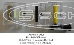 ROLL-OFF KIT 1 ROLL-OFF KIT + 1 NON-STICK FILM + 1 R-O SPINDLE + 1 MUD PROTECTOR UNIVERSAL