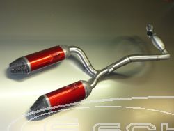 HGS FACTORY EXHAUST KIT, INOX HEADPIPE/MIDPIPE, TWIN PIPE ALU SILENCER T1 OVAL MOTO CROSS HONDA CRF 450R 15-