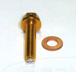 SCHREMS ŠROUB NA VMĚNU OLEJE ALU GOLD MAGNET M8X35-P1.25 HONDA CRF 150R7 CRF 450R 02-087 CRF 450x 05-