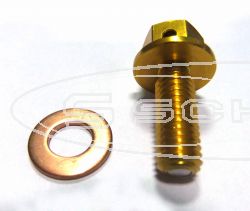 SCHREMS MAGNETIC DRAIN BOLT ALU GOLD MAGNET M8X20-P1.25 HONDA CRF 250R 10- CRF 450R 09-