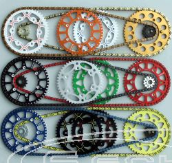 ON REQUEST OFFROAD CHAIN SET WITH THE DOSE FOR KIT SILVER / BLACK / OR COLOURED ON ALL 125-525 MODELLE 1990-