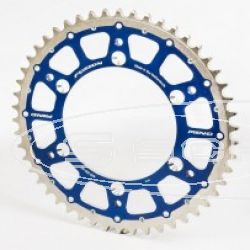 SCHREMS REAR SPROCKET ALU-STEEL FUSION EXTRA-PREMIUM 48-Z BLUE/BLACK TM-RACING MX/EN/SM/EN/MX-F/ 125/250/300/350/400/450/530/660 1996-