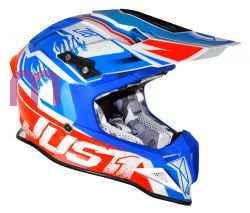 JUST1 HELMT J12 DOMINATOR WHITE-BLUE-RED