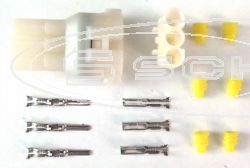 SCHREMS 3-PIN INLINE SEALED CONNECTOR SET - CLEAR