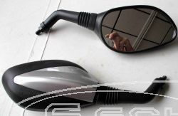 MIRROR PAIR BEELINE SCOOTER BLACK SILVER M8 RIGHT THREAD