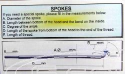 RAD-SPEICHEN NACH MUSTERVORLAGE ANFERTIGEN, BITTE STCKZAHL, ANGEBOT EINHOLEN