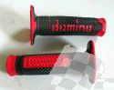 DOMINO GRIFFGUMMI SET OFF ROAD ZWEIFARBIG  SCHWARZ/ ROT