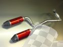 HGS FACTORY EXHAUST KIT, INOX HEADPIPE/MIDPIPE, TWIN PIPE ALU SILENCER T1 OVAL MOTO CROSS HONDA CRF 450R 15-