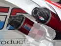 HGS FACTORY AUSPUFF KIT, EDELSTAHL-KRMMER/MITTELROHR, ZWEI ROHR ALU SCHALLDMPFER T1 OVAL MOTO CROSS HONDA CRF 450R 13-14