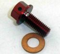 SCHREMS MAGNETIC DRAIN BOLT ALU RED MAGNET M8X20-P1.25 HONDA CRF 250R 10- CRF 450R 09-