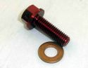 SCHREMS MAGNETIC DRAIN BOLT ALU RED MAGNET M8X25-P1.25 HONDA CRF 250R 04-09 CRF 250X 05-