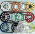 ON REQUEST OFFROAD CHAIN SET WITH THE DOSE FOR KIT SILVER / BLACK / OR COLOURED ON ALL 125-525 MODELLE 1990-