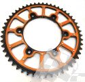 SCHREMS ZADNÍ ROZETA HLINÍKO-OCELOVÁ SMĚS PREMIUM 48-Z ORANŽOVÝ/ČERNÁ KTM MC/MX/EXC/EXC-F/SX/SX-F/LC-4 125-640 VŠECHNY MODELY 1991-, HUSQVARNA VŠECHNY MODELY TC/FC 125-505 14-, HUSABERG V&Sca