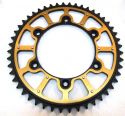 SCHREMS REAR SPROCKET ALU-STEEL FUSION EXTRA-PREMIUM 47-Z GOLD/BLACK YAMAHA WR/WR-F/YZ/YZ-F/ 100/125/175/250/400/450/465/500 1980-1998, TT/TTR 350-660 All 1983-2003