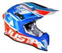 JUST1 MOTO-CROSS PROFI HELM J12 DOMINATOR WEISS-BLAU-ROT