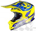 JUST1 MOTO-CROSS PROFI HELM J32 PRO RAVE BLAU-GELB